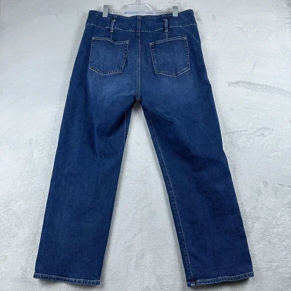 Ann Taylor Straight Leg Jeans Womens Size 14 High Waist Medium Wash Blue - Picture 2 of 11